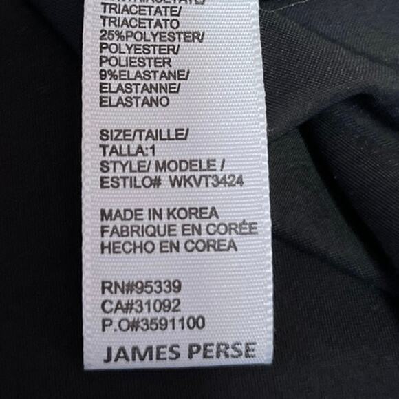 James Perse Black Velvet Velour Sleeveless Cami Camisole Shirt Tank Top Size 1 - Picture 4 of 4